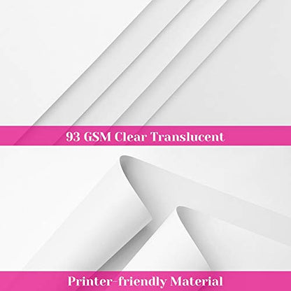 Cridoz 50 Sheets Vellum Paper 8.5 x 11 Inches Translucent Clear for Printing Sketching Tracing Drawing Animation