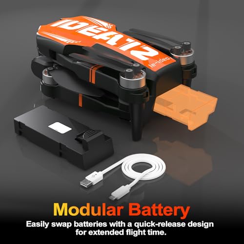 LE-IDEA GPS Drone with Camera for Adults, IDEA12GPS Drone with Camera 4K - color: Orange