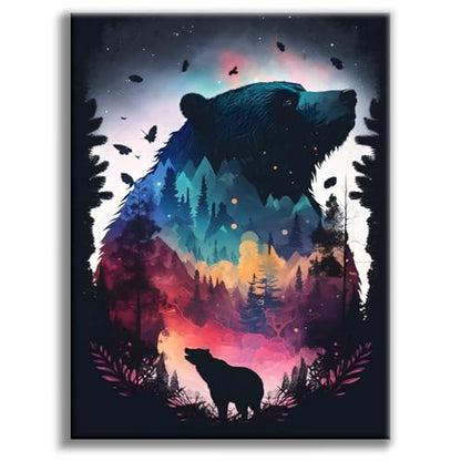 Diamond Art Kits for Adults, Bear DIY 5D Diamond Painting for Beginners - color: BLKJDP13