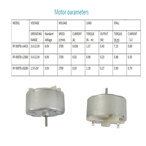 Electric Micro Motor 3V-2700 RPM 500TB-18280 Small DC Motor 4Pcs