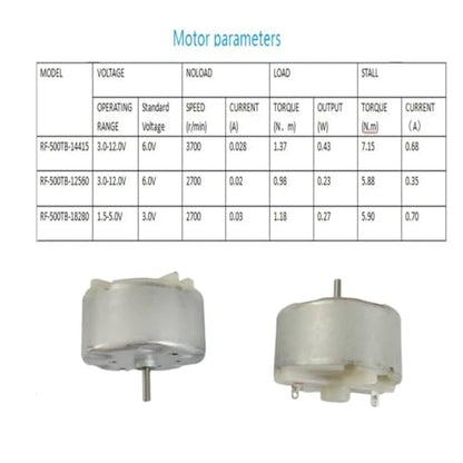 Electric Micro Motor 3V-2700 RPM 500TB-18280 Small DC Motor 4Pcs