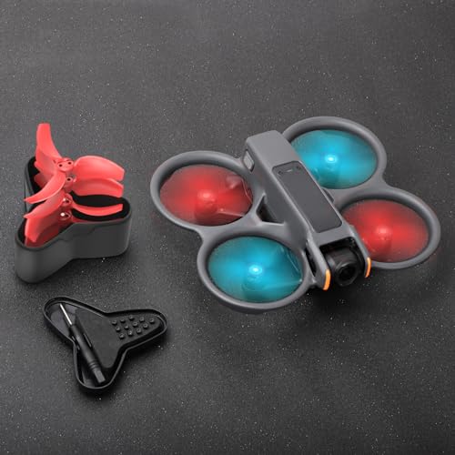 Avata 2 Propellers With Storage Case, Replacement Drone Prop Blades Low Noise Wings for DJI Avata 2 Drone Accessories (Red Set) - color: Red Set