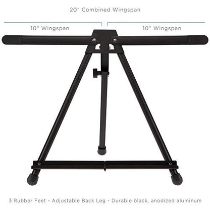 Bob Ross Master Artist Oil Paint Set Bundle with Aluminum Table Easel & 2-Pack 12x16 Stretched Canvas for Painting (3 Items)