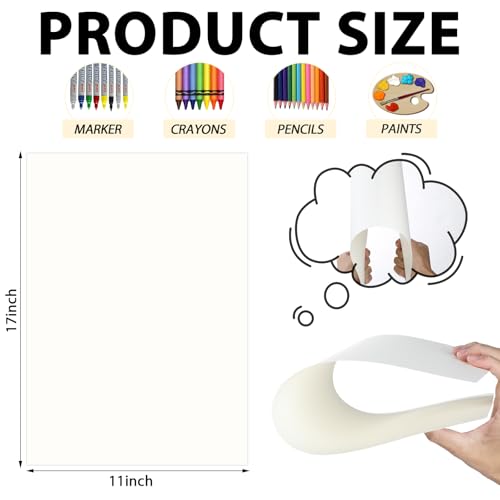 gisgfim 50 Sheets Bristol Paper Smooth 11x17 inches 100lb/270g - size: 11x17