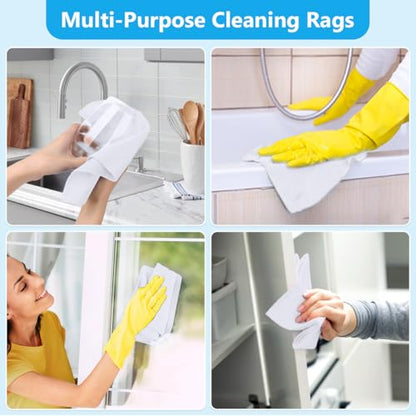 GLIMGLINT Microfiber Cleaning Cloth 100 Pack, Reusable Paper Towels 11 x 9 - color: White