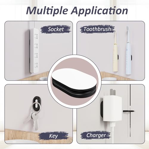 Silicone Magnetic Remote Control Holder Wall Mount for TV Fan 6 Pack - color: 6 Black, size: Oval