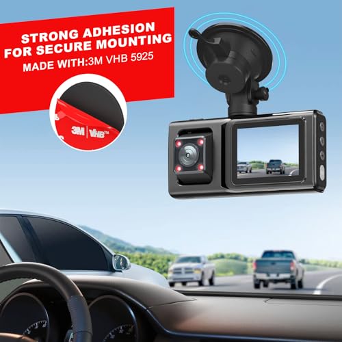 Double Sided Tape Heavy Duty 40PCS Adhesive Pads 1“ and 2” Squares Dots Rectangles Strong Waterproof Mounting Tape for Dashboard Dash Cam Windshield Suction Cup Phone Holders Black