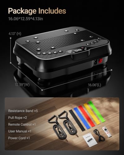Vibration Plate Exercise Machine Vibrate Platform Full Body Skaking Fitness - color: Black