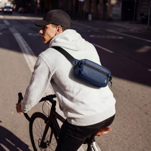 tomtoc 1.5L Sling Bag with RFID Blocking Crossbody Chest Pack for Men Women - color: Dark Blue, size: 1.5L
