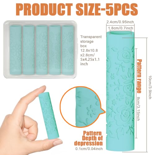 ORIGACH 5 Pcs Daisy Rose Polymer Clay Texture Roller for Earring Making - style: Daisy Rose & Sunflower