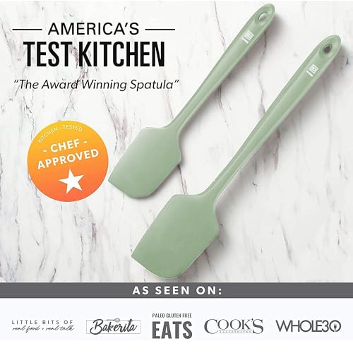 DI ORO Large Silicone Spatula - 600F Heat Resistant, Sage - color: Sage