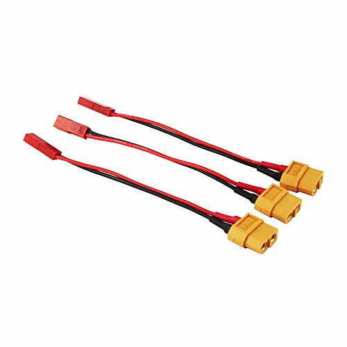 3pcs RC XT60 Female to JST Female Charging Adapter Lead 22awg 10cm Wire for Plane Car Helicopter Charger(Pack of 3)