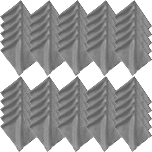 Frienda 50 Pcs Microfiber Glass Cleaning Cloths Lens, Dark Gray - color: Dark Gray