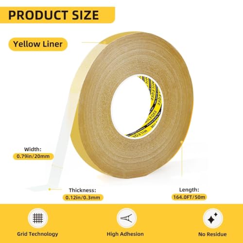 High Tack Double Sided Tape Heavy Duty Grid Mesh Magic,2Packx0.79 x164FT - size: 2 Pack, Each 0.79" x 164FT