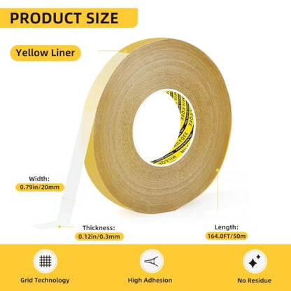 High Tack Double Sided Tape Heavy Duty Grid Mesh Magic,2Packx0.79 x164FT - size: 2 Pack, Each 0.79" x 164FT