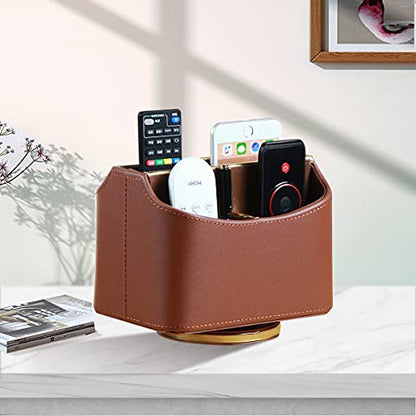 360° Swivel Remote Control Holder,TV Remote Caddy for Nightstand Table,Gold - color: coffee