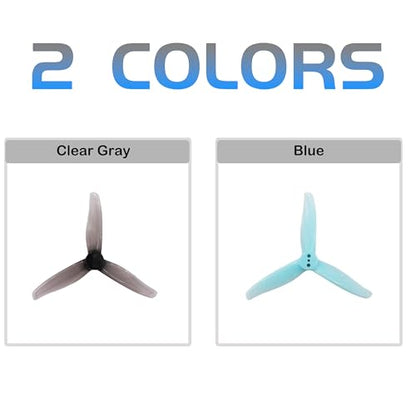 GEMFAN 3016 3-Blade 3inch Propeller Props for FPV Drone(Gray+Blue) - color: Gray+blue
