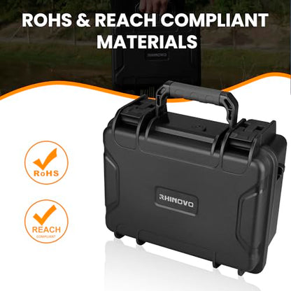 IP67 Waterproof Hard Case 11 Inch with Padded Dividers or Pick and Pluck Foam Interior, Protective Carrying Case for Smaller Mirrorless Cameras, Drones and Electronics