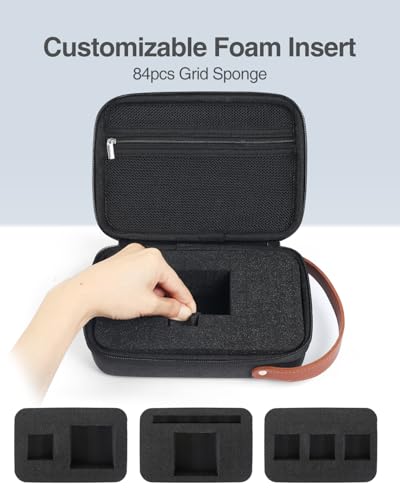 Luxtude Hard EVA Case with Foam, Hard EVA Shockproof Camera Organizer Case - color: Black, size: Small