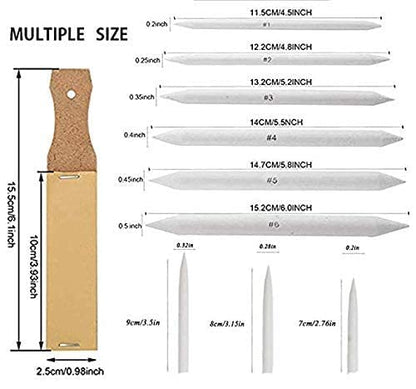 N NOROCME 12 PCS Blending Stumps and Tortillions Paper Art Blenders - size: 13 count