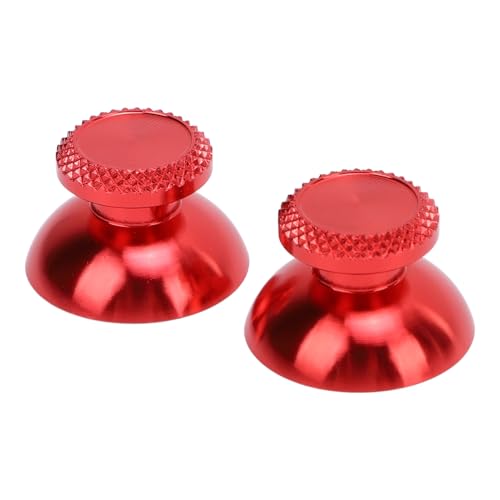 Pomya Thumbsticks for Controller, 2Pcs Metal Thumb Grip Replacement for Handheld Game Console, Aluminum Alloy Analog Thumb Sticks Accessories (Red) - color: Red