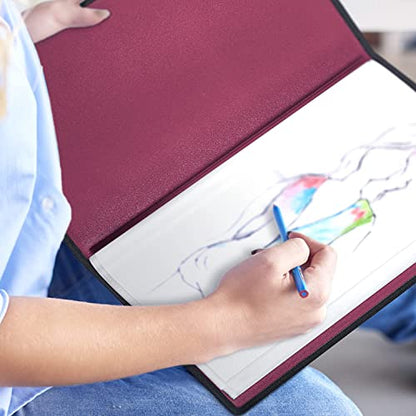 Dunwell 12x18 Art Portfolio Binder, 24-Sleeve, Black Mounting Paper, Ruby - color: Ruby, size: 12x18" w/ BLK Paper