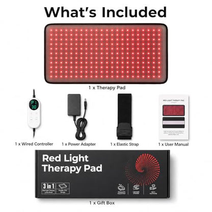 Red Light Therapy Pad for Body Pain, 24"x12" Large Infrared Wrap - size: 24"x12"