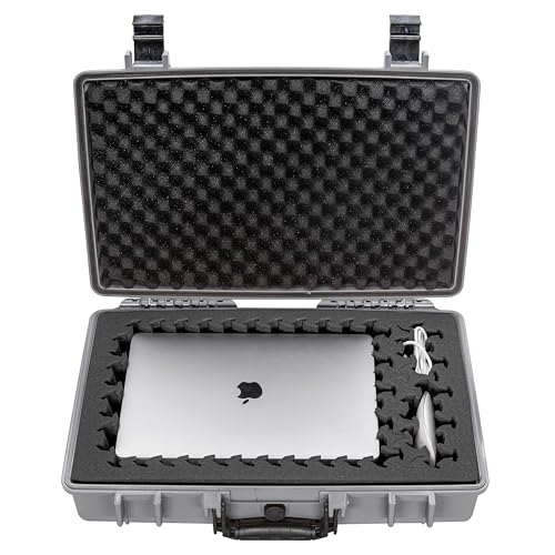 Eylar 20” Hard Laptop Case Equipped with RAGAR Reconfigurable & Reusable XP Crosslinked Foam Insert, Waterproof, Shockproof for Equipment, Drones, and Cameras (1 RAGAR Layer) (Gray) - color: Gray