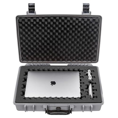 Eylar 20” Hard Laptop Case Equipped with RAGAR Reconfigurable & Reusable XP Crosslinked Foam Insert, Waterproof, Shockproof for Equipment, Drones, and Cameras (1 RAGAR Layer) (Gray) - color: Gray