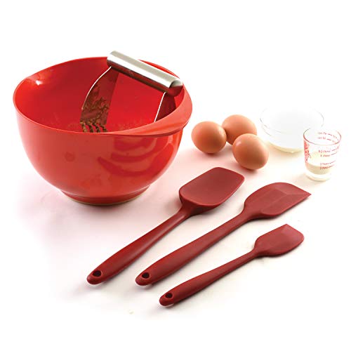 Norpro, Red 3 Piece Silicone Spatula Set, large