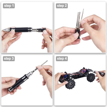 10pcs RC Repair Tools Kit 1.5/2.0/2.5/3.0/4.0/5.5mm Hex Screwdrivers Wrench - color: 10pcs Kit