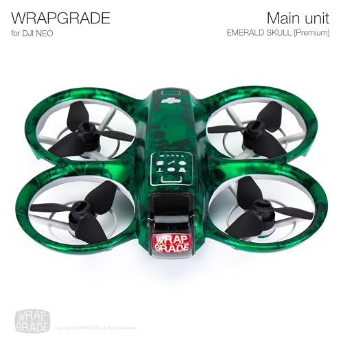 WRAPGRADE Skin Sticker Compatible with DJI NEO Full Wrap (Emerald Skull) - color: EMERALD SKULL