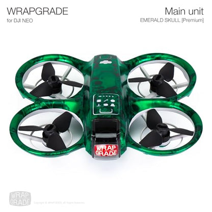 WRAPGRADE Skin Sticker Compatible with DJI NEO Full Wrap (Emerald Skull) - color: EMERALD SKULL