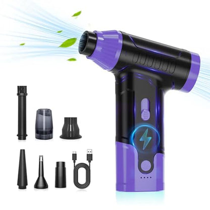 Compressed Air Duster Keyboard Cleaner, Electric Air Blower (Purple) - color: Purple
