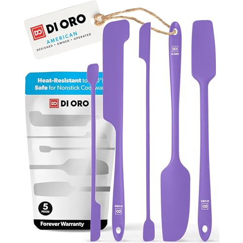 DI ORO Silicone Jar Spatula Set - 600F Heat Resistant, 5-Pc Lavender - color: Lavender