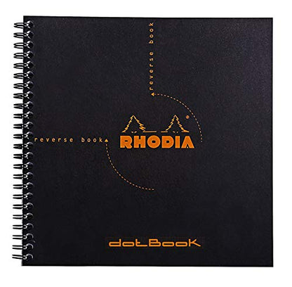 Rhodia Reverse Book & Dot Book - Dot Grid 80 sheets - 8 1/4 x 8 1/4 - Black Cover - color: Black, size: 8.25" x 8.25" Dot Grid