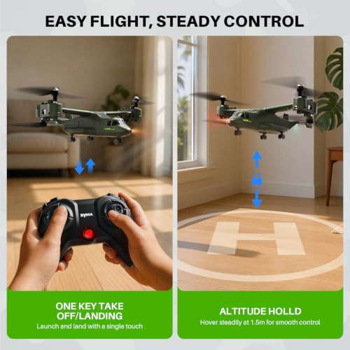 SYMA X550 RC Plane, 4CH Tiltrotor for Kids & Beginners, Stunt Flight