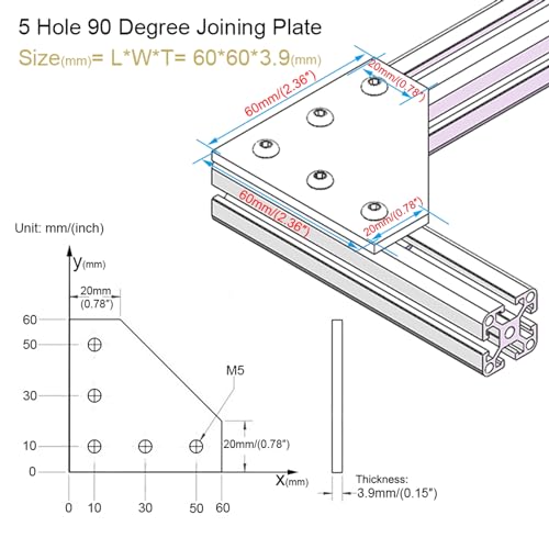 8 Sets 2020 Aluminum Extrusion Profile Hardware V T Slot L Brackets - style: 8Pcs L Type Bracket with Bolt Nut