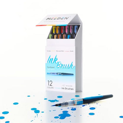 MEEDEN Liquid Watercolor Ink Brushes: 12 Colors Dye-Based - color: 12 Colors Set