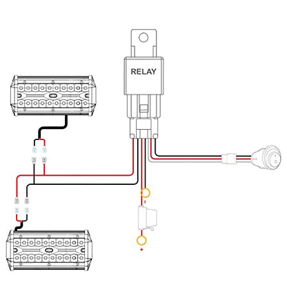 Nilight LED Lights 2PCS 6.5 Inch with Wiring Kit on Truck SUV, Red Shell - color: Red Shell with White Light