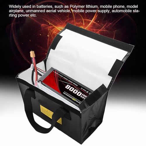 Fireproof Explosion-Proof Bag for Lithium – Airtight Safety Pouch Power Banks Storage, Portable Hazardous Items Container Travel Workplace Use(Black)