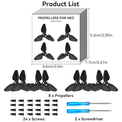 Propellers for DJI Neo Blades - 8PCS Props Quick Replacement Spare Part 2016S Low Noise Wings for DJI Neo Drone Accessories