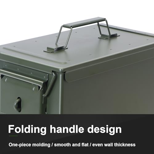 Ammo Can & Ammo Box, Fireproof & Waterproof Metal Storage Box - Perfect for Ammo, Lithium Batteries & RC Car Batteries (Without Lock, Green-13 * 7.2 * 9") - color: Green-13×7.25"×9", style: Without Lock