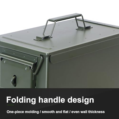 Ammo Can & Ammo Box, Fireproof & Waterproof Metal Storage Box - Perfect for Ammo, Lithium Batteries & RC Car Batteries (Without Lock, Green-13 * 7.2 * 9") - color: Green-13×7.25"×9", style: Without Lock