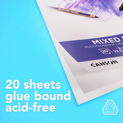 Canson Graduate Mixed Media Paper Pad, 9x12 in - color: White Paper, size: 9x12 inch