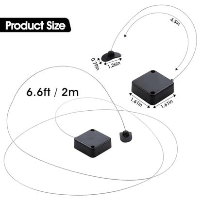 4Pcs 6.6FT Retractable Remote Control Tether with Adjustable Leash, TV Remote Tether for TV and DVD, Never Lose TV Remote Again - size: 4PCS-6.6FT