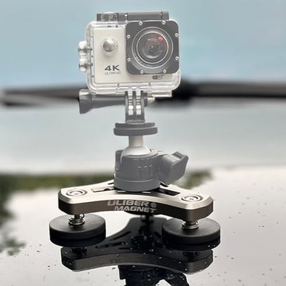 ULIBERMAGNET Magnetic Action Camera Mount, 120LB Heavy Duty Solid Aluminum Magnetic Phone Mount,Triple-Head Magnetic Mount Flexible Car Mount Adapter for Mobile Camera,Security Camera,Light,Phone - size: 100LB Triangular Magnetic Camera Mount