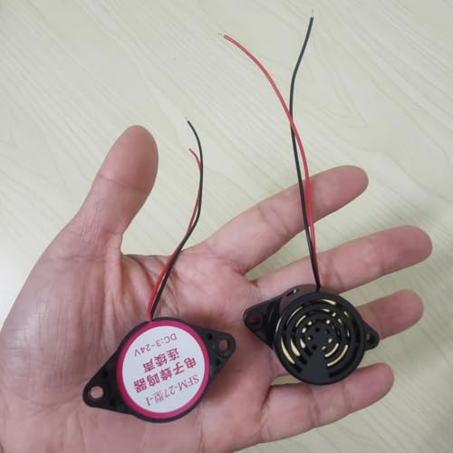 DC 3-24V Electronic Buzzer Alarm Sounder Continuous Beep 4Pcs (Black) SFM-27-I