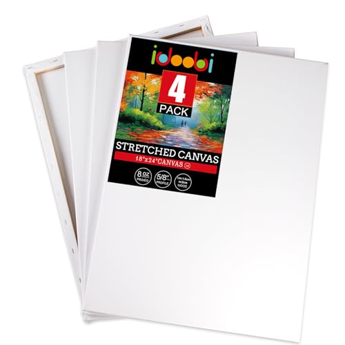 4 Pack 18x24 Stretched Canvases for Painting - size: 18x24 (4Pack)