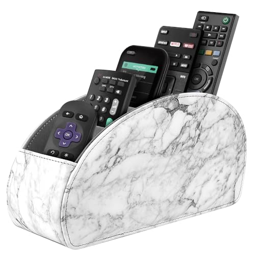SITHON Remote Control Holder with 5 Compartments - color: Marble, size: Small